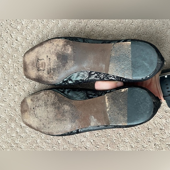 STUART WEITZMAN Patent Leather &‎ Lace Ballet Flats - Picture 4 of 10